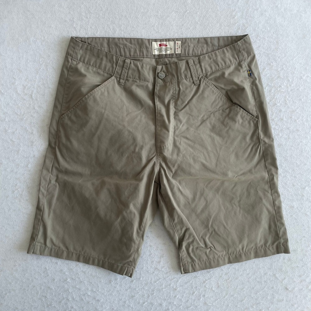 Fjallraven Kiruna Shorts Mens 32 Tan Regular Fit Mid Waist G-1000 Outdoor Hiking
